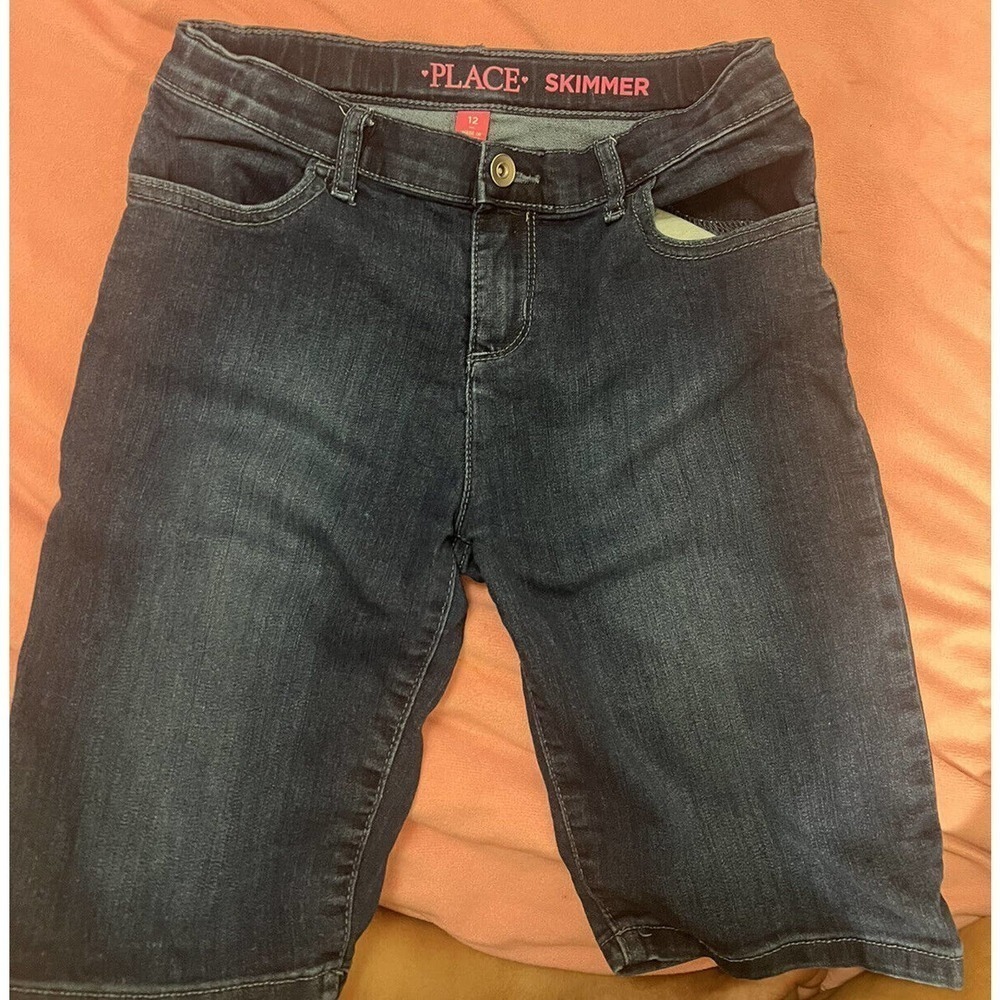 girls‎ children’s place skimmer Blue Jean shorts Size 12 - Picture 2 of 7